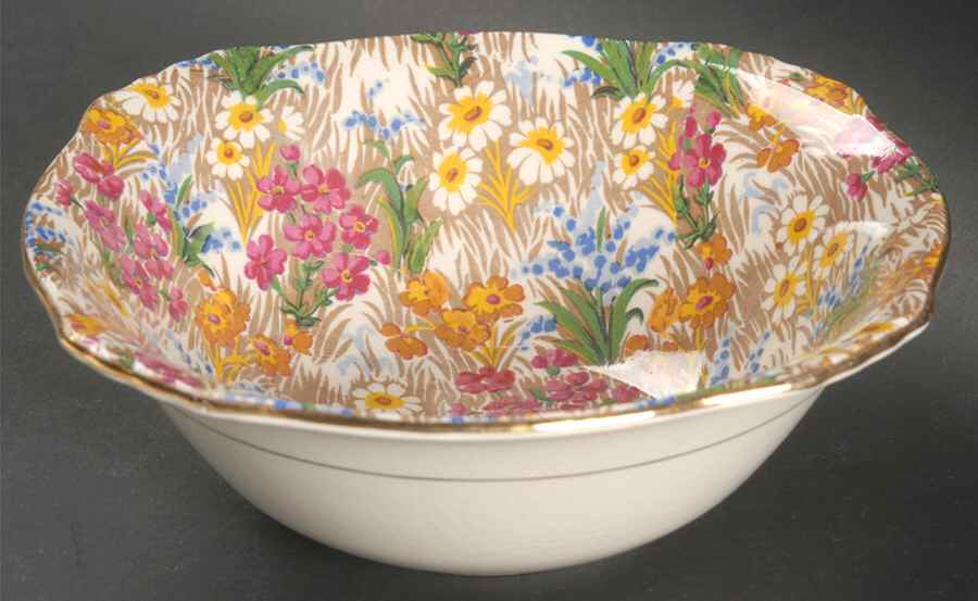 Marguerite (Gold Trim) Square Cereal Bowl by Royal Winton-1