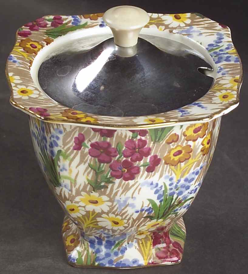 Marguerite (Gold Trim) Jam/Jelly & Metal Lid by Royal Winton-1