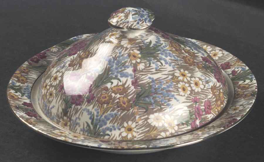 Marguerite (Gold Trim) Muffin Dish & Lid by Royal Winton-1