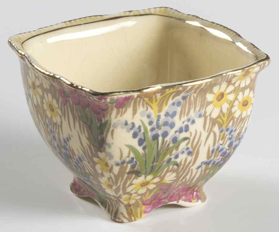 Marguerite (Gold Trim) Athena Open Sugar Bowl (Early) by Royal Winton-1