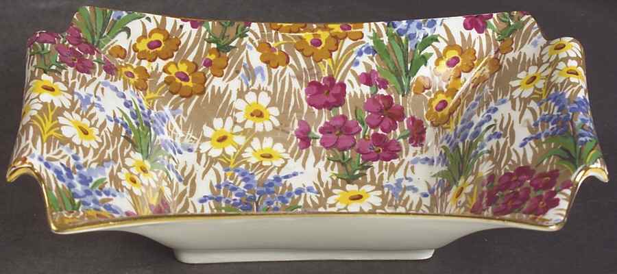 Marguerite (Gold Trim) Rectangular Sweet Meat Dish by Royal Winton-1