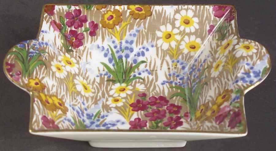 Marguerite (Gold Trim) Small Square Sweet Meat Dish by Royal Winton-1