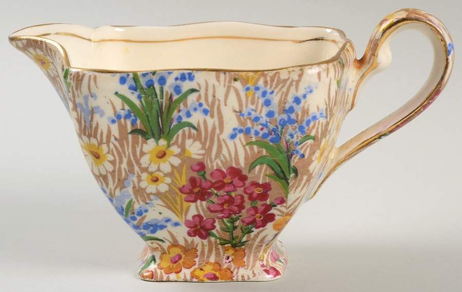 Marguerite (Gold Trim) Large Ascot Creamer by Royal Winton-1