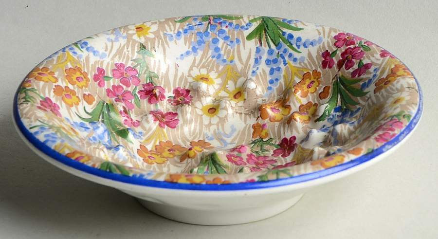 Marguerite (Blue Trim) Soap Dish by Royal Winton-1