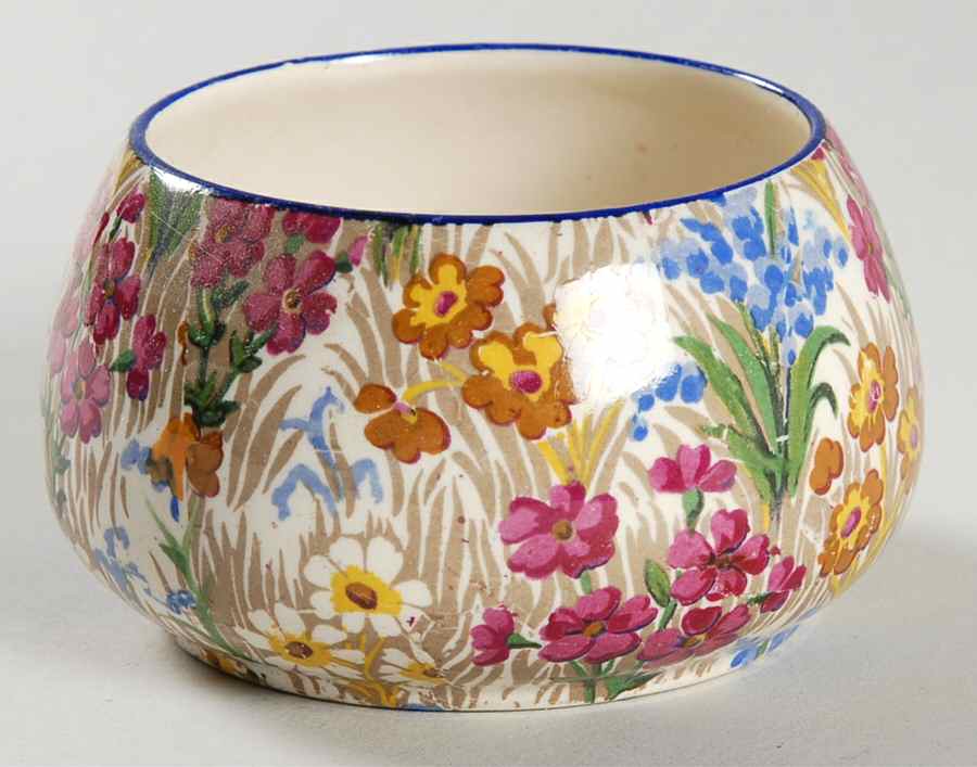 Marguerite (Blue Trim) Countess Shape Open Sugar Bowl by Royal Winton-1