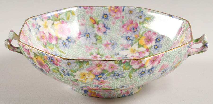Marion (Older) 6" Octagonal Handled Bowl by Royal Winton-1
