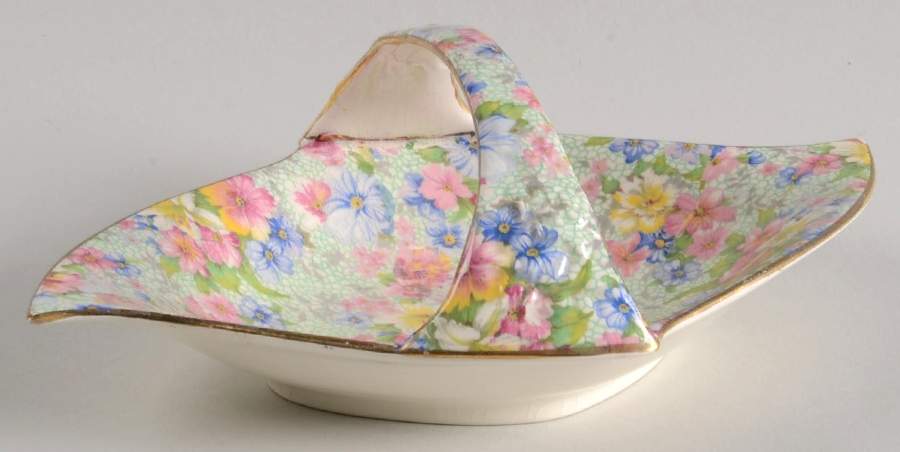 Marion (Older) Rosebud Shaped Basket by Royal Winton-1