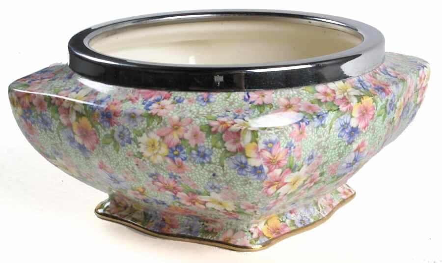 Marion (Older) 7" Salad Serving Bowl W/Metal Rim by Royal Winton-1