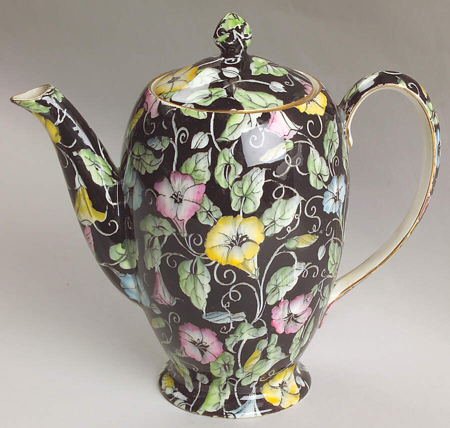 Morning Glory Albans Shape Coffee Pot & Lid by Royal Winton-1