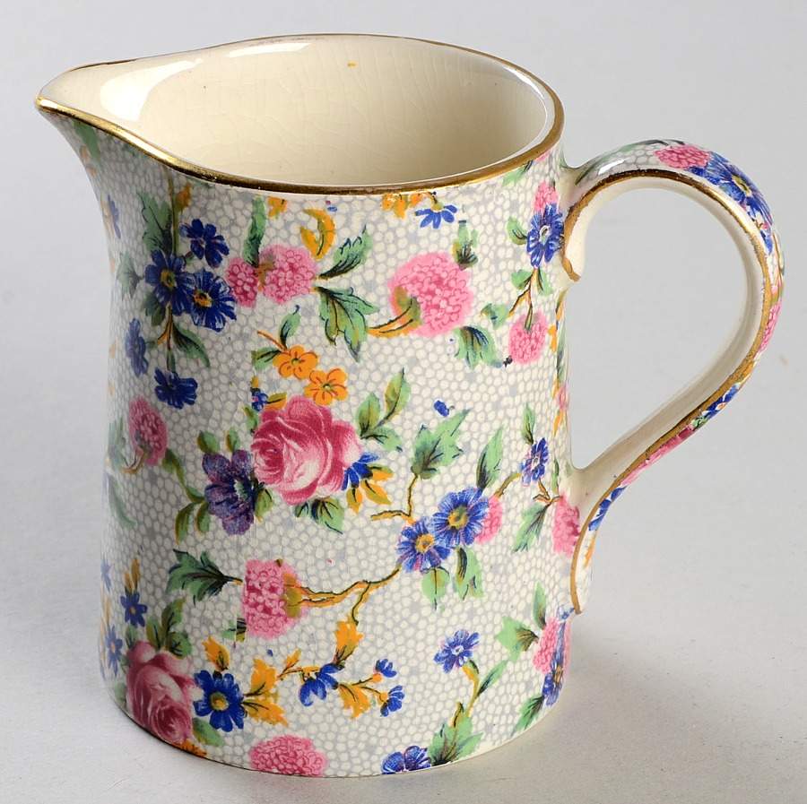 Old Cottage Chintz (Pre 1960, Cream) Winton Creamer by Royal Winton-1