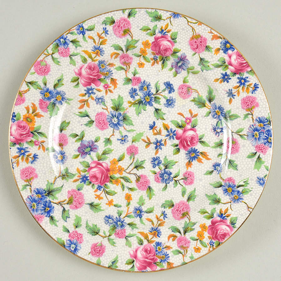 Old Cottage Chintz (Pre 1960, Cream) Bread & Butter Plate by Royal Winton-1
