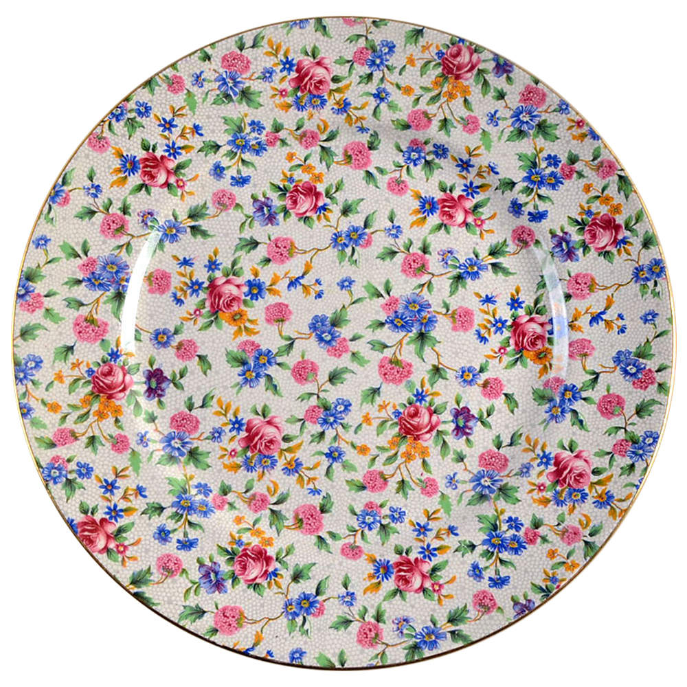 Old Cottage Chintz (Pre 1960, Cream) Dinner Plate by Royal Winton-1