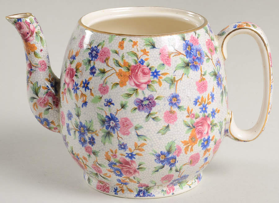 Old Cottage Chintz (Pre 1960, Cream) Countess Mini Teapot No Lid by Royal Winton-1