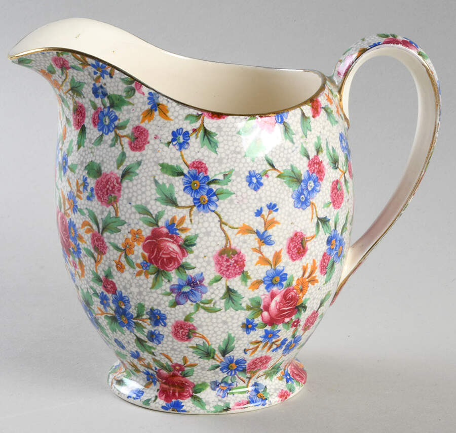 Old Cottage Chintz (Pre 1960, Cream) 16 Oz Albans Jug by Royal Winton-1