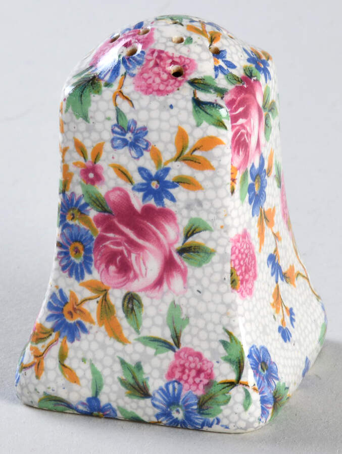 Old Cottage Chintz (Pre 1960, Cream) Salt Shaker by Royal Winton-1