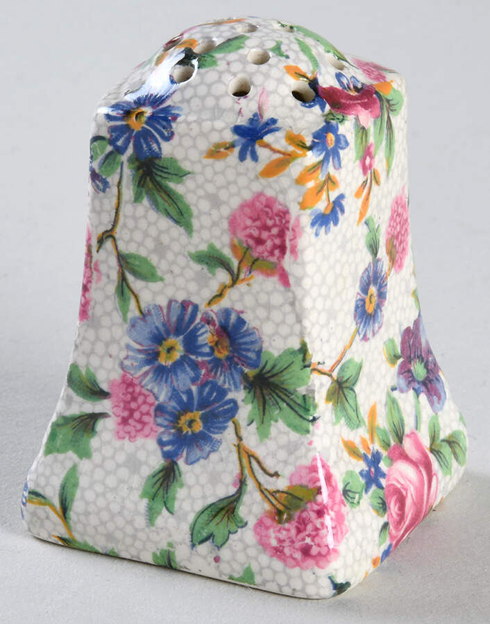 Old Cottage Chintz (Pre 1960, Cream) Pepper Shaker by Royal Winton-1