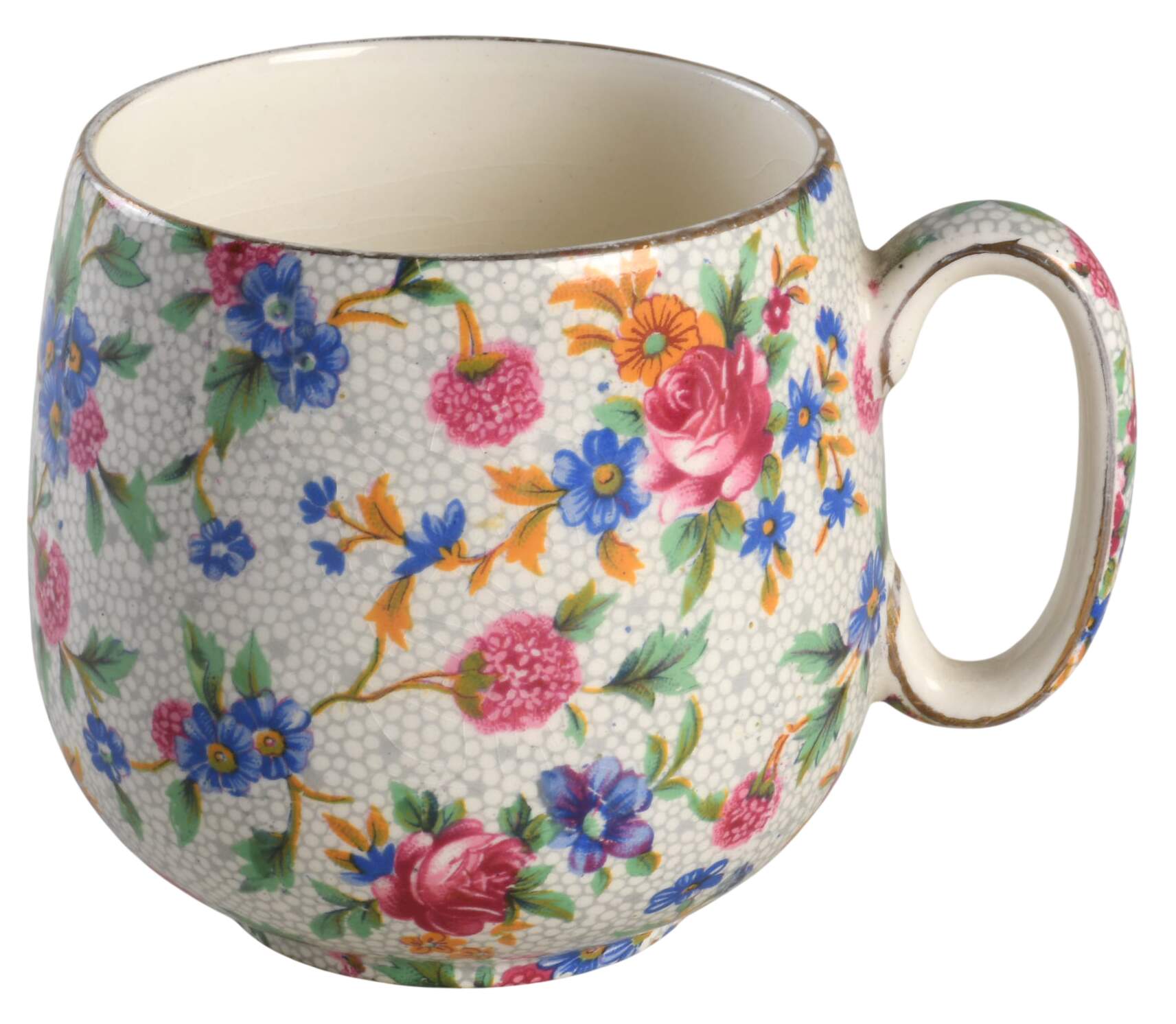 Old Cottage Chintz (Pre 1960, Cream) Mug by Royal Winton-1