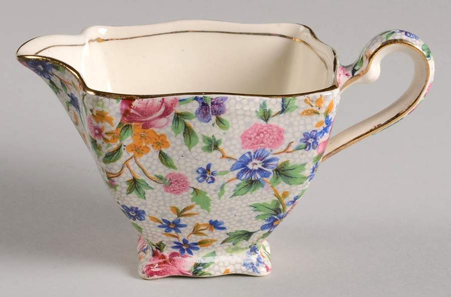 Old Cottage Chintz (Pre 1960, Cream) Ascot Creamer by Royal Winton-1