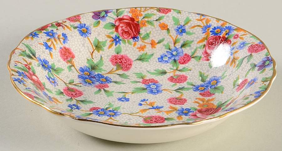 Old Cottage Chintz (Pre 1960, Cream) Fruit/Dessert (Sauce) Bowl by Royal Winton-1