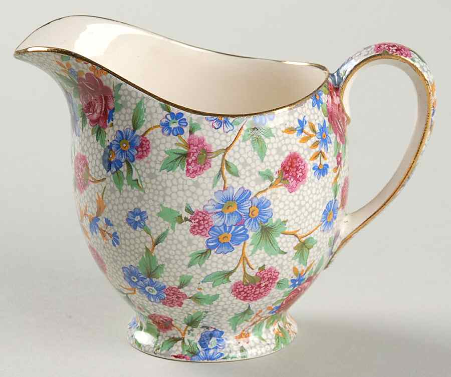 Old Cottage Chintz (Pre 1960, Cream) Albans Creamer by Royal Winton-1