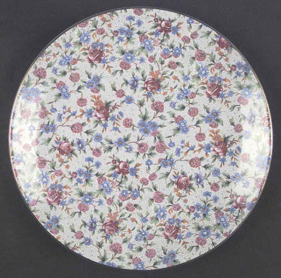 Old Cottage Chintz (Pre 1960, Cream) Cake Plate by Royal Winton-1