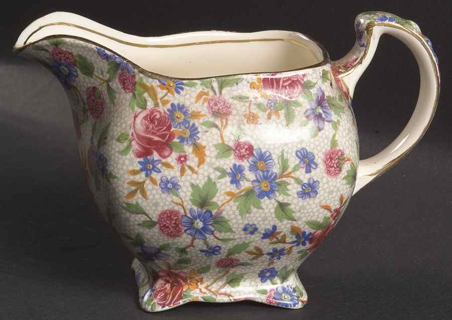 Old Cottage Chintz (Pre 1960, Cream) (Later) Athena Creamer by Royal Winton-1