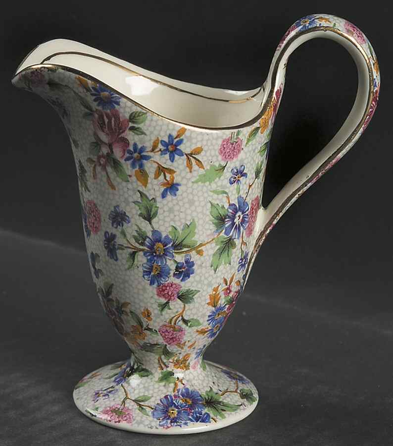 Old Cottage Chintz (Pre 1960, Cream) Grecian Creamer by Royal Winton-1