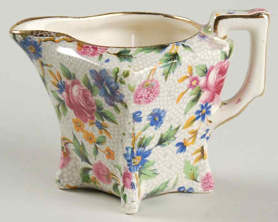 Old Cottage Chintz (Pre 1960, Cream) Breakfast Set, Individual Creamer Only by Royal Winton-1