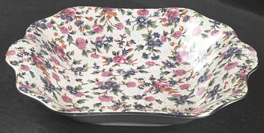 Old Cottage Chintz (Pre 1960, Cream) Large Fruit Bowl by Royal Winton-1