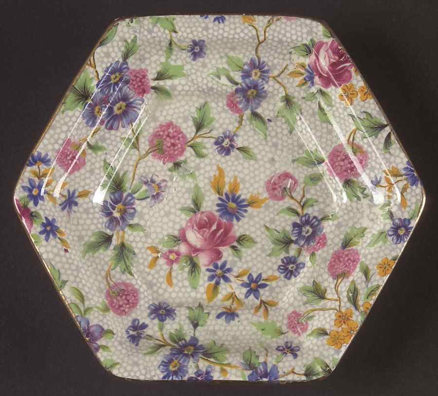 Old Cottage Chintz (Pre 1960, Cream) Underplate for Jam/Jelly by Royal Winton-1