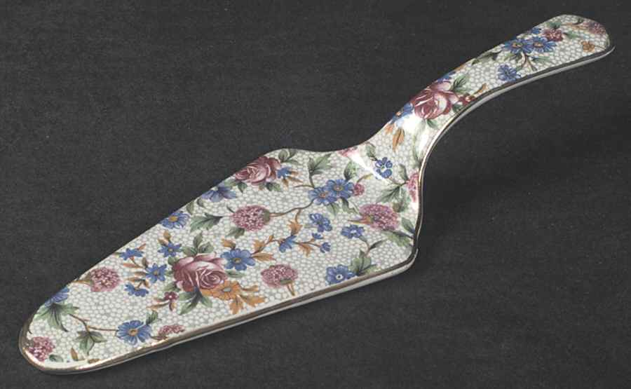 Old Cottage Chintz (Pre 1960, Cream) Solid Ceramic Pie/Cake Server by Royal Winton-1