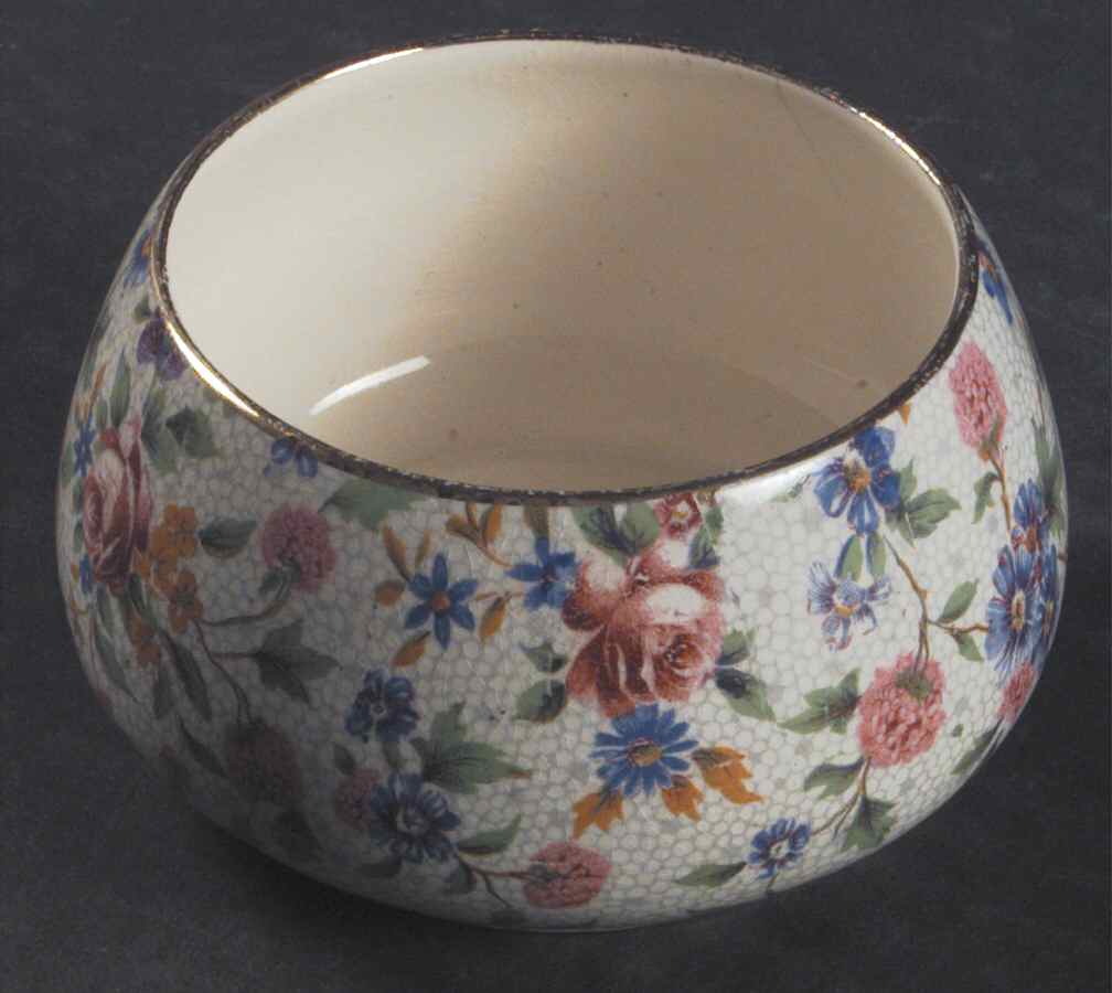 Old Cottage Chintz (Pre 1960, Cream) Countess Shape Open Sugar Bowl by Royal Winton-1