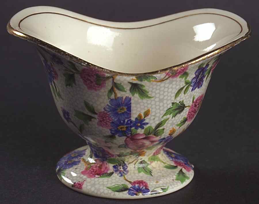 Old Cottage Chintz (Pre 1960, Cream) Grecian Shape Open Sugar Bowl by Royal Winton-1