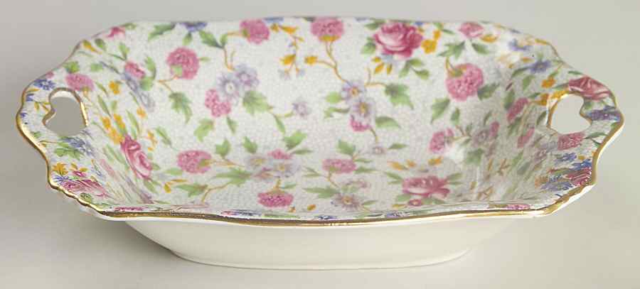 Old Cottage Chintz (Pre 1960, Cream) Rectangular Sweet Meat Dish by Royal Winton-1