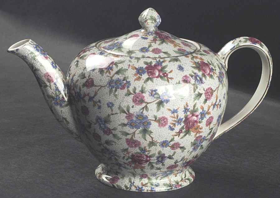 Old Cottage Chintz (Pre 1960, Cream) 4 Cup Albans Teapot & Lid by Royal Winton-1