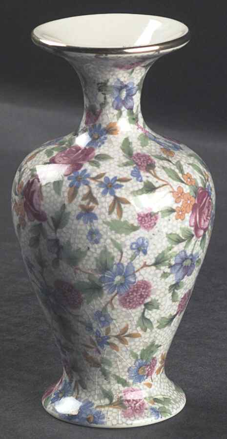 Old Cottage Chintz (Pre 1960, Cream) 4" Bud Vase by Royal Winton-1