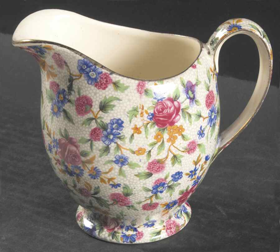 Old Cottage Chintz (Pre 1960, Cream) 12 Oz Albans Jug by Royal Winton-1