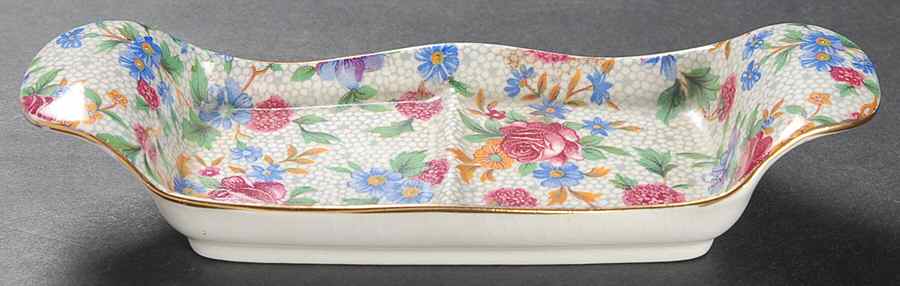Old Cottage Chintz (Pre 1960, Cream) Tray for Salt and Pepper Set by Royal Winton-1