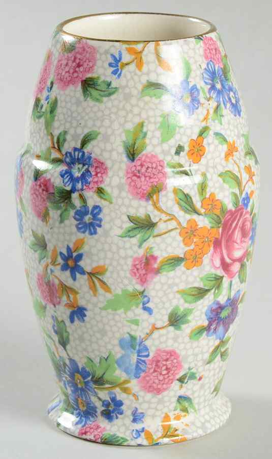 Old Cottage Chintz (Pre 1960, Cream) 3" Bud Vase by Royal Winton-1