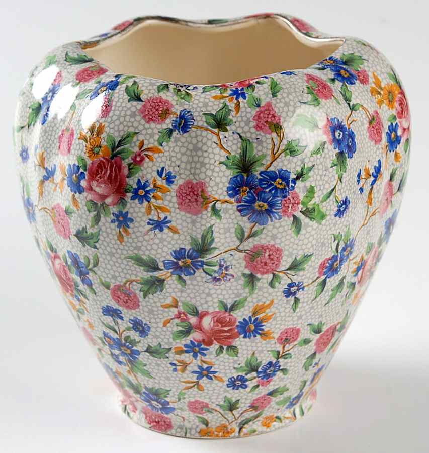 Old Cottage Chintz (Pre 1960, Cream) 5" Vase by Royal Winton-1