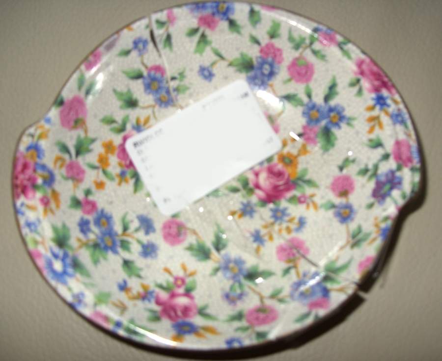 Old Cottage Chintz (Pre 1960, Cream) 5" Round Sweet Meat Dish by Royal Winton-1