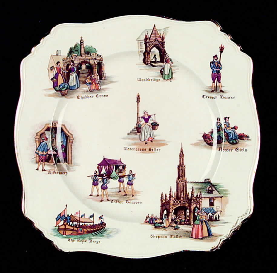 Old English Markets Square Salad Plate by Royal Winton-1