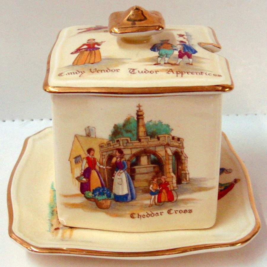 Old English Markets Jam/Jelly & Lid by Royal Winton-1