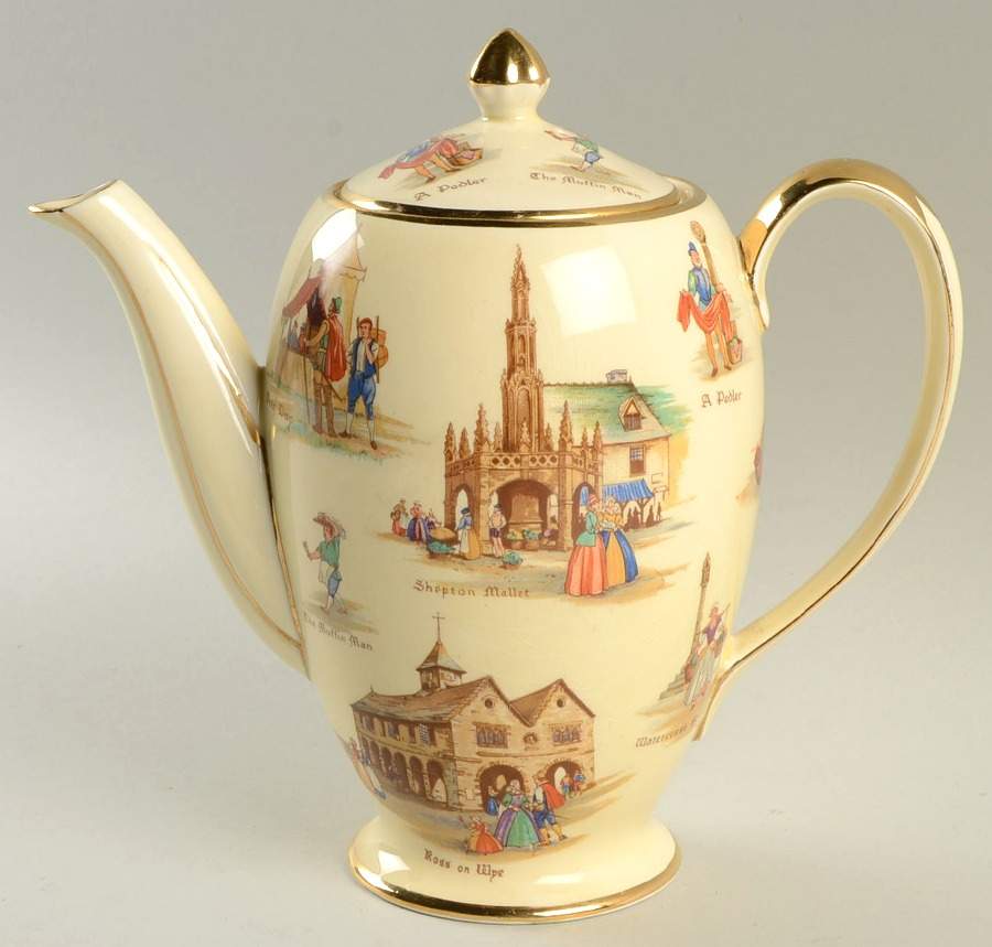 Old English Markets Small Coffee Pot & Lid by Royal Winton-1