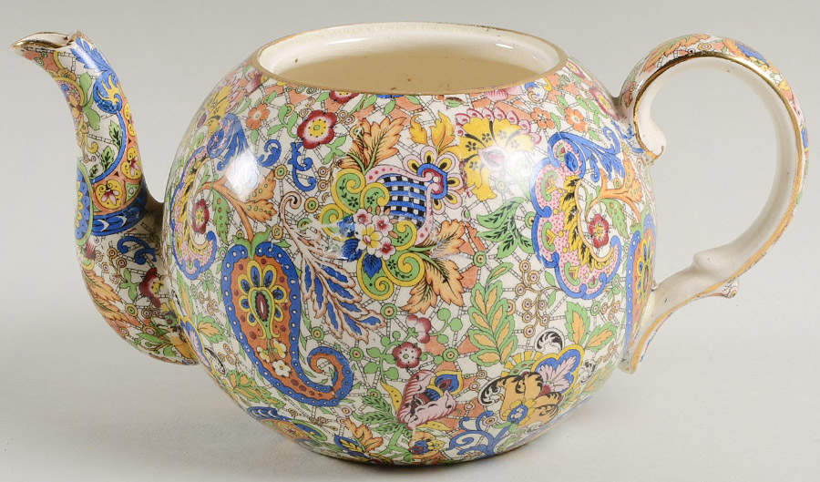 Paisley Green Elite Teapot No Lid by Royal Winton-1