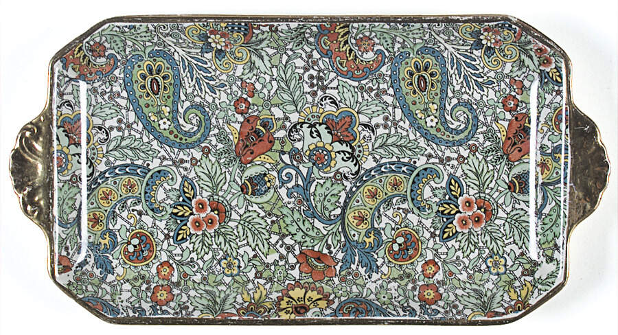 Paisley Green Small Sandwich Tray by Royal Winton-1