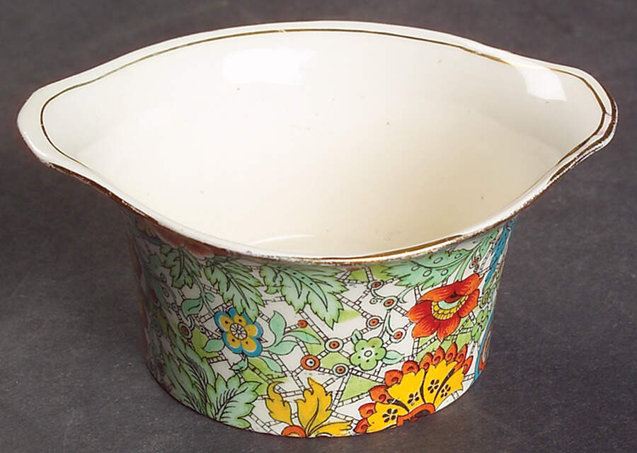 Paisley Green Eaton Shape Open Sugar by Royal Winton-1