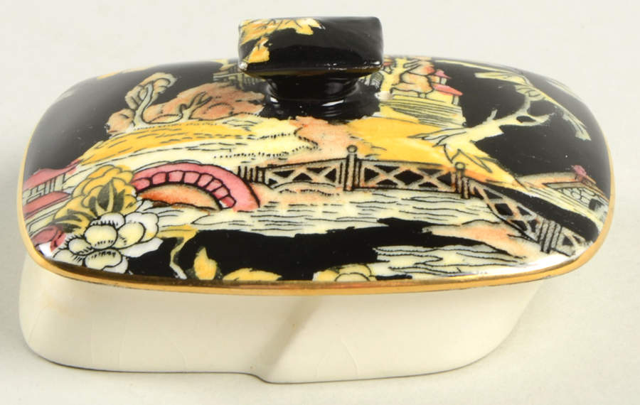 Pekin Black (Gold Trim) Lid for Early Athena Teapot by Royal Winton-1