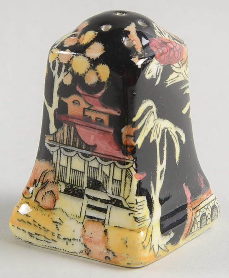Pekin Black (Gold Trim) Pepper Shaker by Royal Winton-1