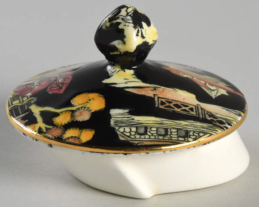 Pekin Black (Gold Trim) Lid for 3 Cup Albans Teapot by Royal Winton-1